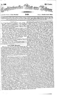 Constitutionelles Blatt aus Böhmen Mittwoch 25. Oktober 1848