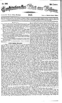 Constitutionelles Blatt aus Böhmen Sonntag 29. Oktober 1848