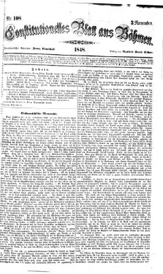 Constitutionelles Blatt aus Böhmen Freitag 3. November 1848