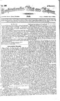 Constitutionelles Blatt aus Böhmen Samstag 4. November 1848