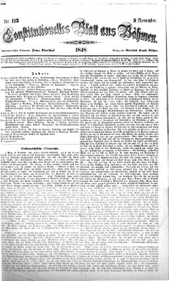 Constitutionelles Blatt aus Böhmen Donnerstag 9. November 1848