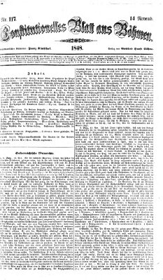 Constitutionelles Blatt aus Böhmen Dienstag 14. November 1848