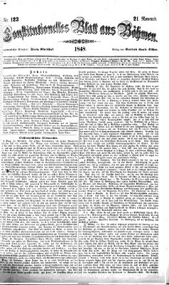 Constitutionelles Blatt aus Böhmen Dienstag 21. November 1848