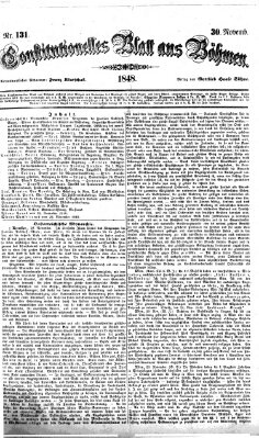 Constitutionelles Blatt aus Böhmen Donnerstag 30. November 1848