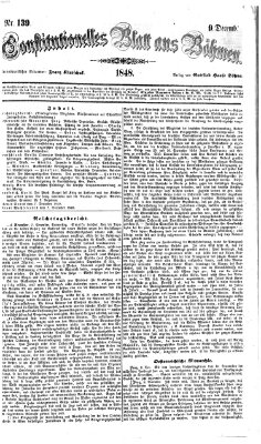 Constitutionelles Blatt aus Böhmen Samstag 9. Dezember 1848