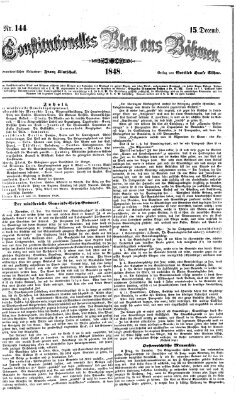 Constitutionelles Blatt aus Böhmen Freitag 15. Dezember 1848