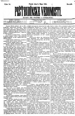 Pešťkbudínske vedomosti Freitag 3. Mai 1861