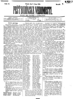 Pešťkbudínske vedomosti Freitag 7. Juni 1861