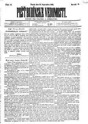 Pešťkbudínske vedomosti Freitag 13. September 1861