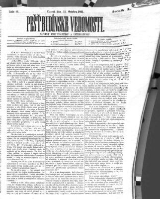 Pešťkbudínske vedomosti Dienstag 15. Oktober 1861