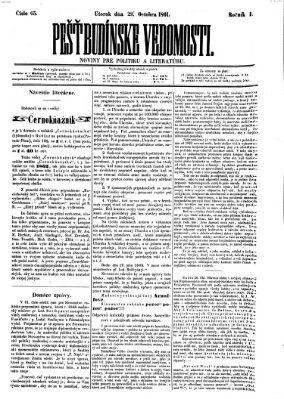 Pešťkbudínske vedomosti Dienstag 29. Oktober 1861