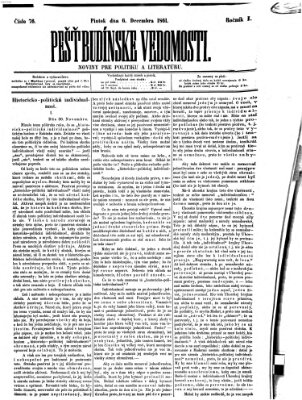 Pešťkbudínske vedomosti Freitag 6. Dezember 1861