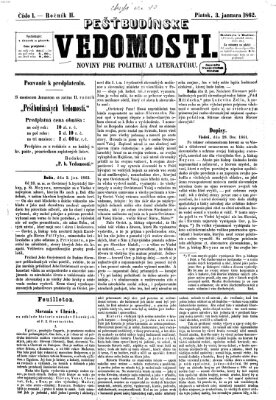 Pešťkbudínske vedomosti Freitag 3. Januar 1862