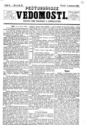 Pešťkbudínske vedomosti Dienstag 7. Januar 1862