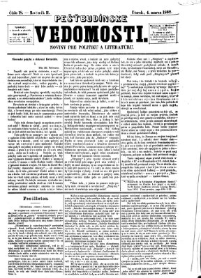 Pešťkbudínske vedomosti Dienstag 4. Februar 1862