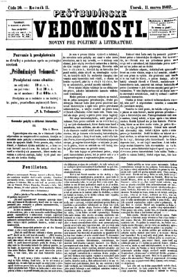 Pešťkbudínske vedomosti Dienstag 11. März 1862