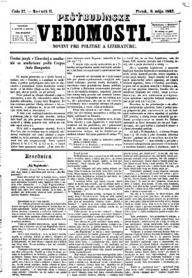 Pešťkbudínske vedomosti Freitag 9. Mai 1862