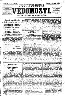 Pešťkbudínske vedomosti Dienstag 17. Juni 1862