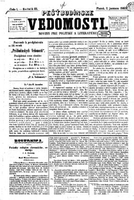 Pešťkbudínske vedomosti Freitag 2. Januar 1863