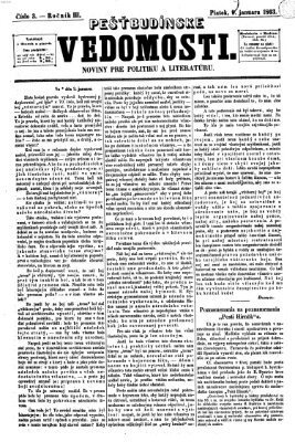 Pešťkbudínske vedomosti Freitag 9. Januar 1863