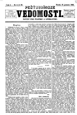 Pešťkbudínske vedomosti Freitag 16. Januar 1863