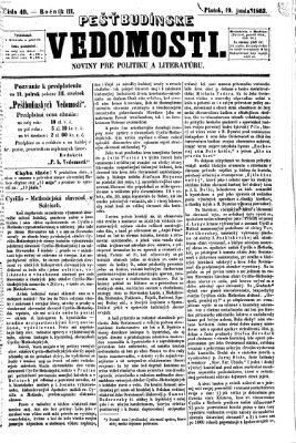 Pešťkbudínske vedomosti Freitag 19. Juni 1863