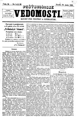Pešťkbudínske vedomosti Dienstag 23. Juni 1863