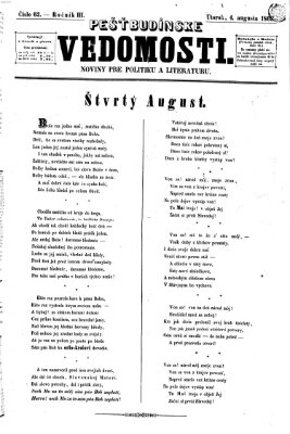 Pešťkbudínske vedomosti Dienstag 4. August 1863