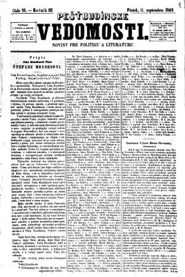 Pešťkbudínske vedomosti Freitag 11. September 1863