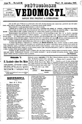 Pešťkbudínske vedomosti Freitag 18. September 1863