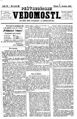 Pešťkbudínske vedomosti Freitag 2. Oktober 1863