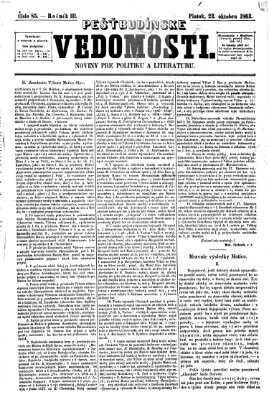 Pešťkbudínske vedomosti Freitag 23. Oktober 1863