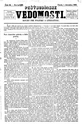 Pešťkbudínske vedomosti Dienstag 1. Dezember 1863