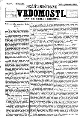 Pešťkbudínske vedomosti Freitag 4. Dezember 1863