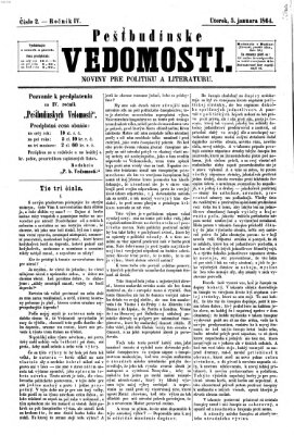 Pešťkbudínske vedomosti Dienstag 5. Januar 1864