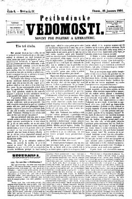 Pešťkbudínske vedomosti Dienstag 19. Januar 1864