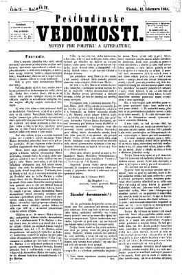 Pešťkbudínske vedomosti Freitag 12. Februar 1864