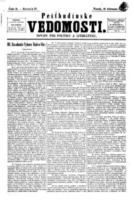 Pešťkbudínske vedomosti Freitag 19. Februar 1864