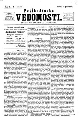 Pešťkbudínske vedomosti Freitag 17. Juni 1864