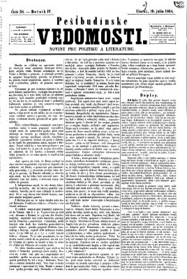 Pešťkbudínske vedomosti Dienstag 19. Juli 1864