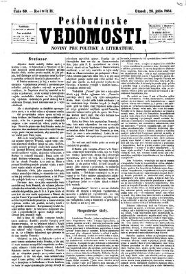 Pešťkbudínske vedomosti Dienstag 26. Juli 1864