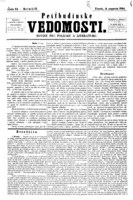 Pešťkbudínske vedomosti Dienstag 9. August 1864