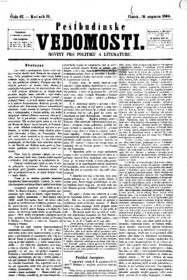 Pešťkbudínske vedomosti Freitag 19. August 1864