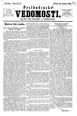 Pešťkbudínske vedomosti Freitag 26. August 1864