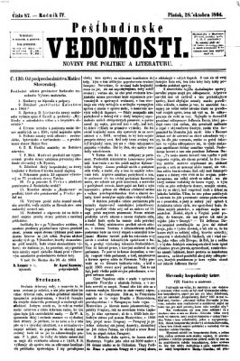 Pešťkbudínske vedomosti Freitag 28. Oktober 1864