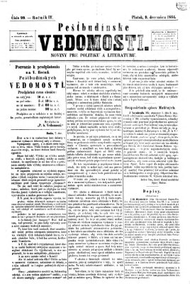 Pešťkbudínske vedomosti Freitag 9. Dezember 1864