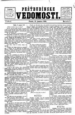 Pešťkbudínske vedomosti Freitag 13. Januar 1865