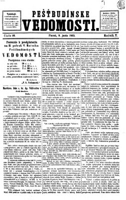 Pešťkbudínske vedomosti Freitag 9. Juni 1865