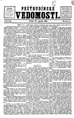 Pešťkbudínske vedomosti Freitag 25. August 1865