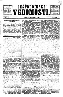 Pešťkbudínske vedomosti Dienstag 5. September 1865